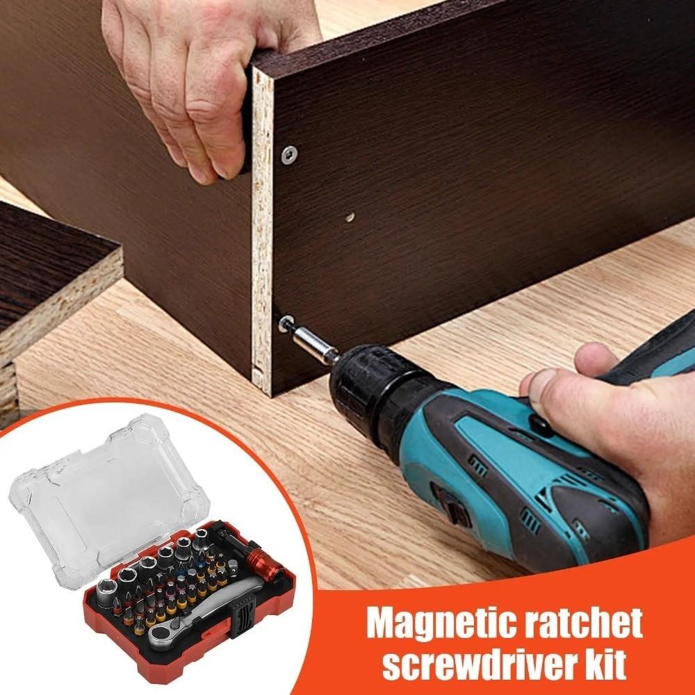38 Pieces Magnetic Screwdriver Ratchet Set  For Car Home Motorcycle Hvac Repair