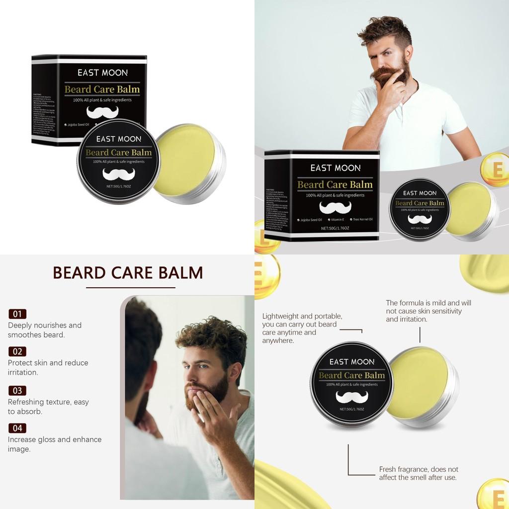 East Moon Men's Beard Care Cream Nourishing Deep Conditioning Rich Glossy Dark Formula