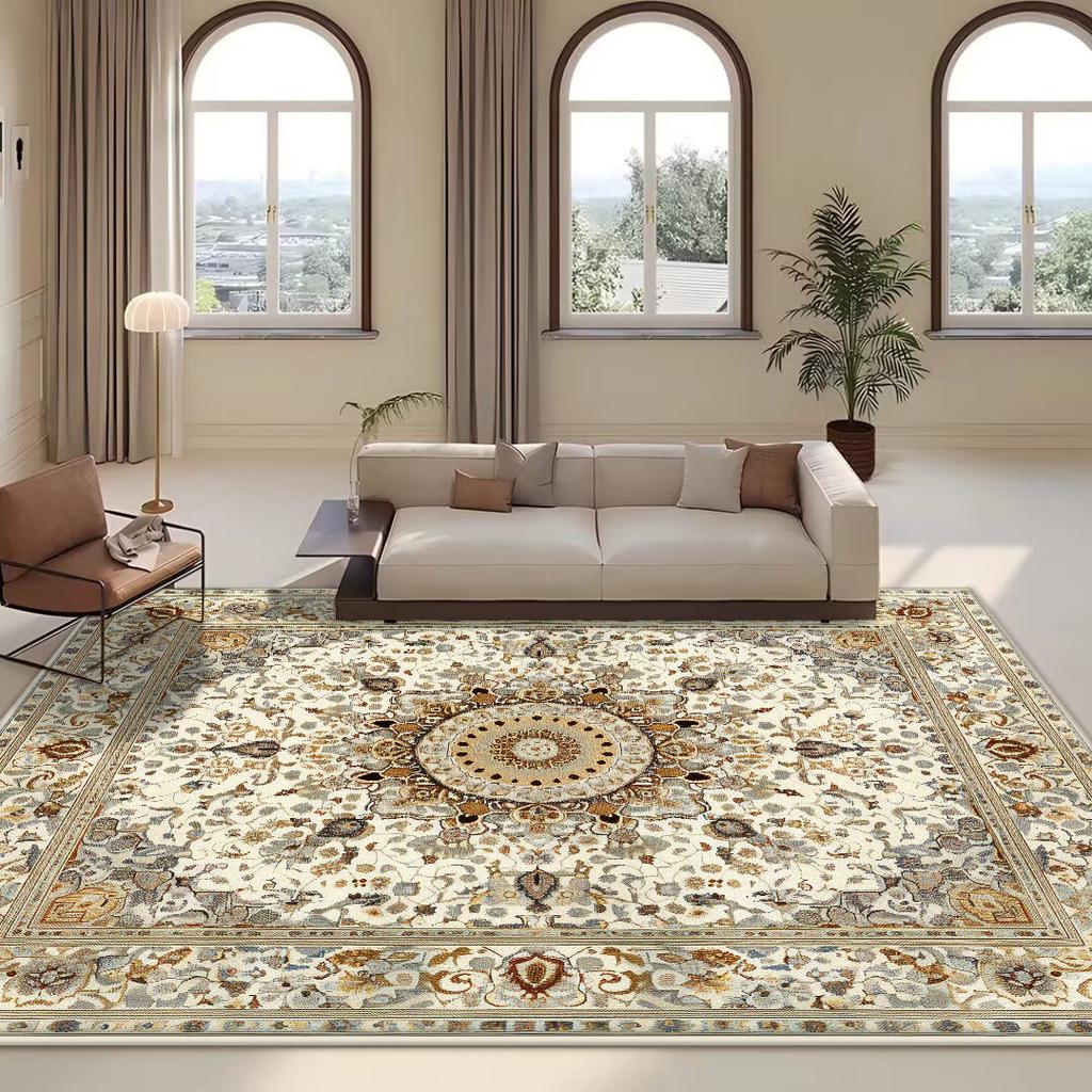 Persian Retro Large Living Room Carpet Home Decoration Easy Cleaning Washable Rug Lounge Coffee Tables Antiskid Floor Mat Boho