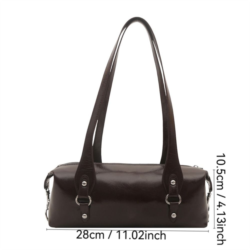 Casual Leather Underarm Bag Large Capacity Y2K Shoulder Bag Metal Buckle Women Handbag