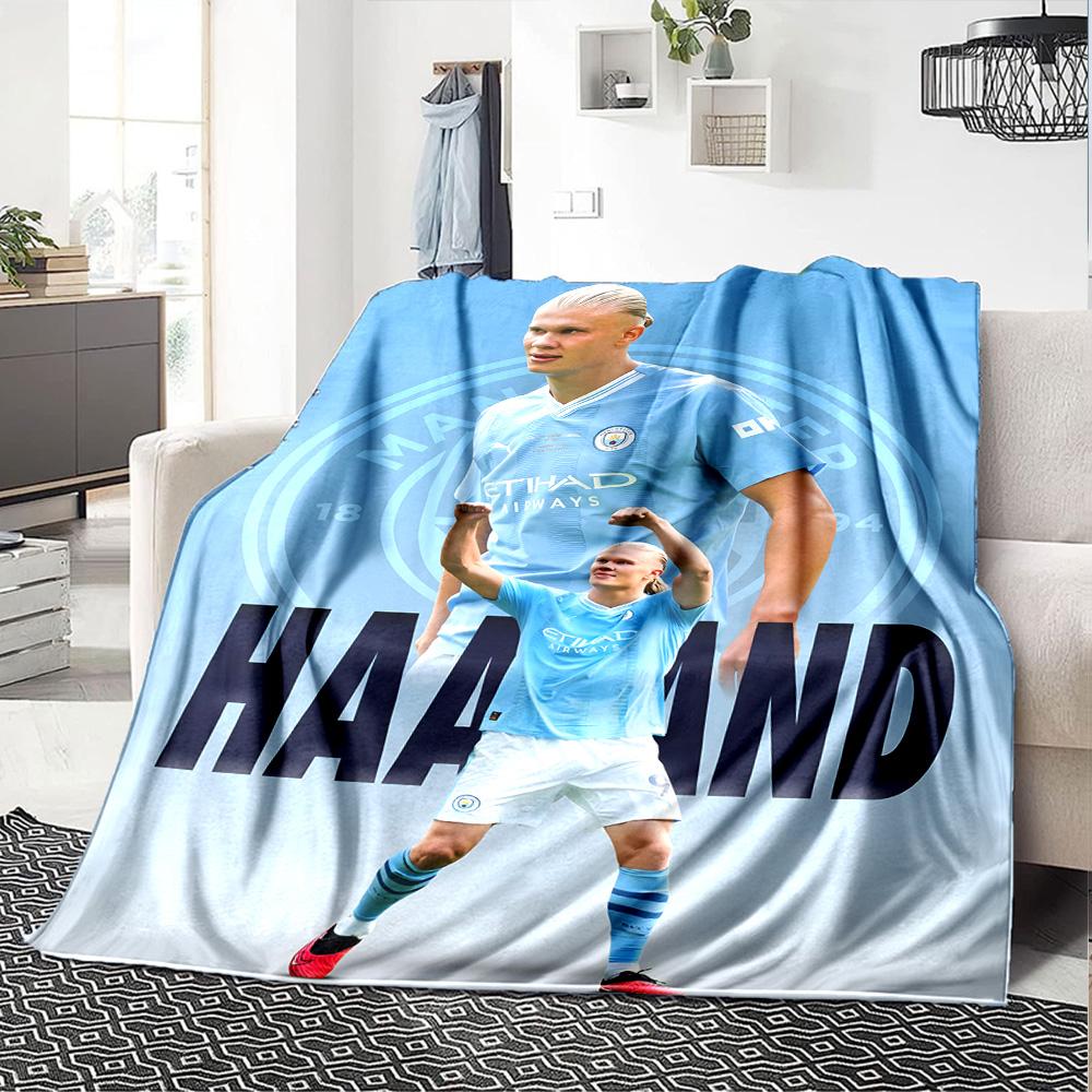 1pc Haaland1 Blanket, Gift, for Men and Women, Soft Blanket, Good for Sofa Bed Couch Travel, Lightweight Flannel Blanket