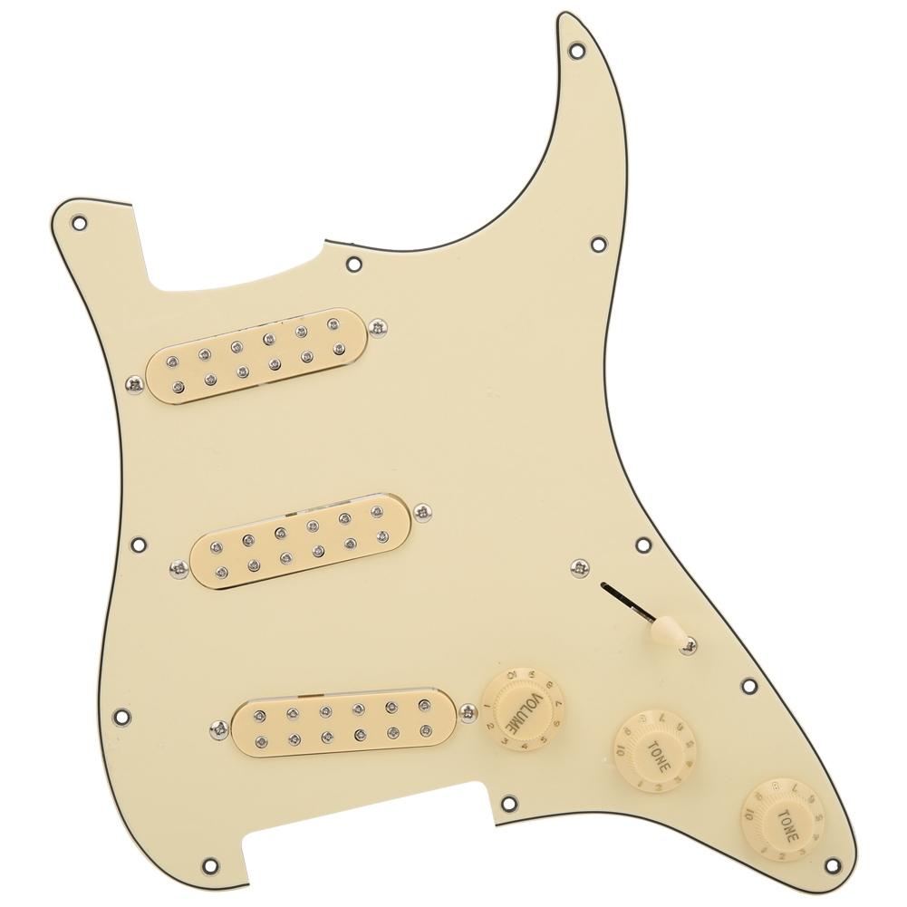 Pre Wired Pickguard Pickup Set Single Coil Beige Electric Guitar Musical Instrument Accessories