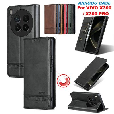 עבור Vivo X300 Pro X300Pro כיסוי עור יוקרתי עור רטרו Flip מגנט סגירה אוטומטית מחזיק כיסוי מלא עבור Vivo X300 5G תיקי טלפון