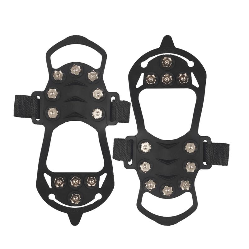 11 Teeth Ice Snow Grip Teeth Grippers NonSlip Winter Ice Grippers Crampons Ice Cleats for Hiking Boot and Shoe