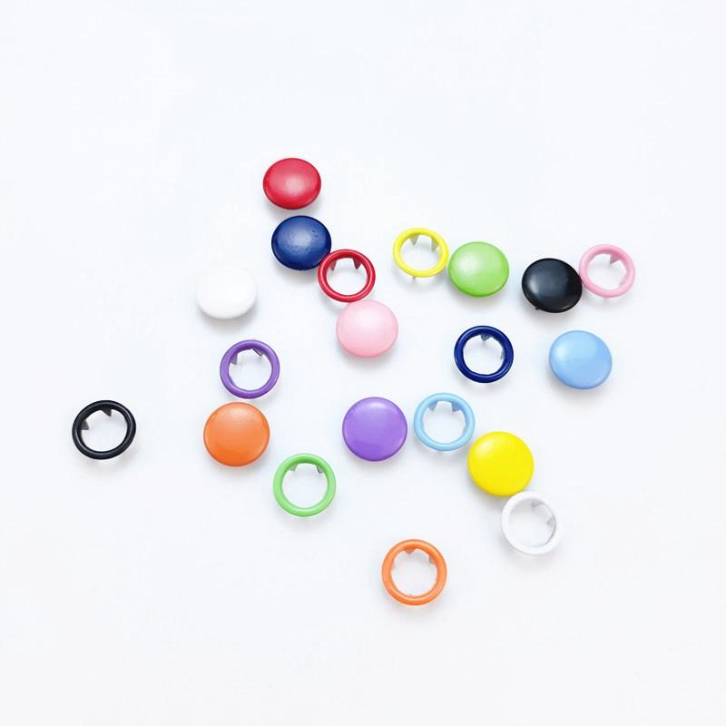 M-Modern-10 Colors Metal Sewing Buttons Hollow Solid Prong Press Studs Snap Fasteners For Clothes Bags
