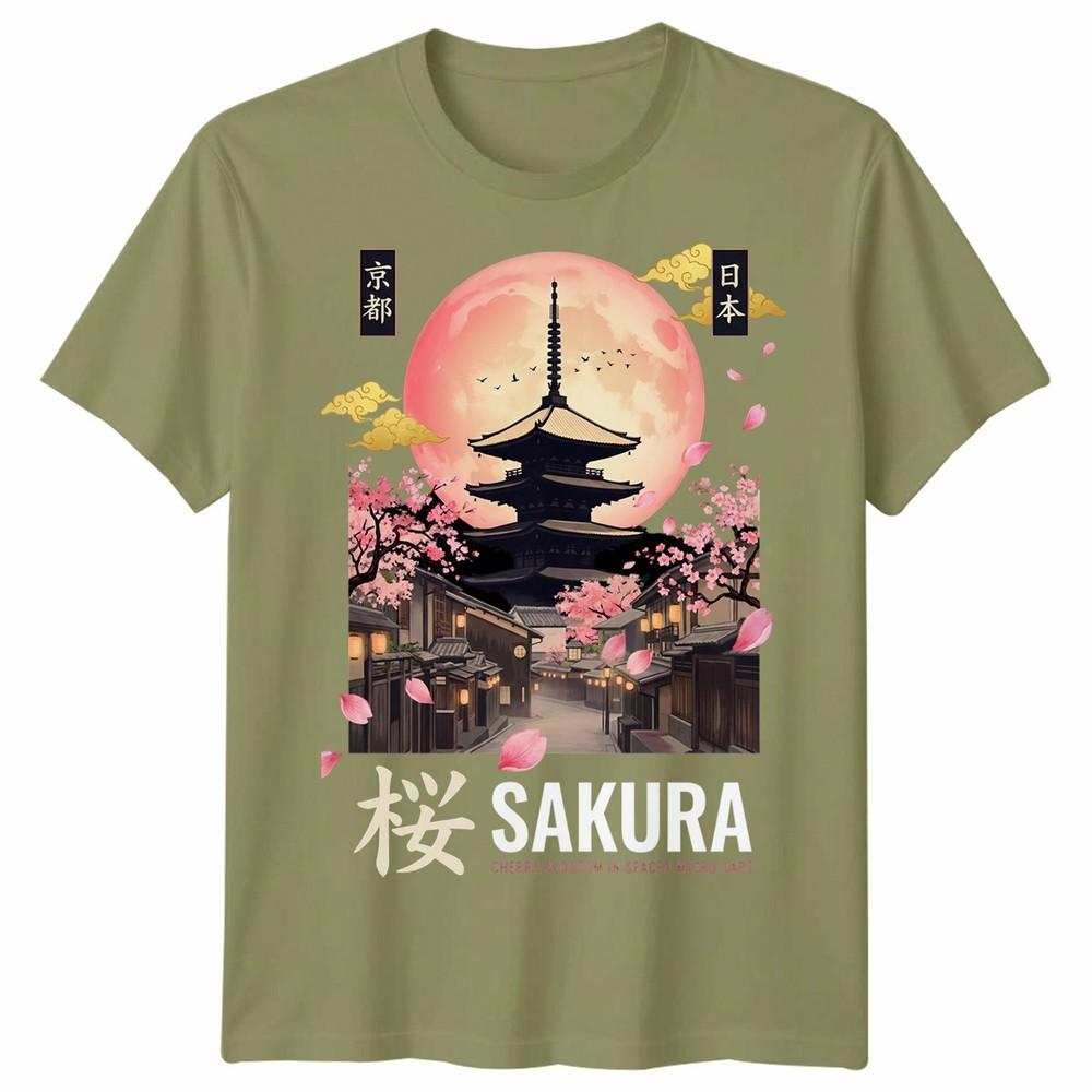 Kyoto Inspired Japanese Unisex T Shirt Tokyo Japan Temple Art Graphic Tee