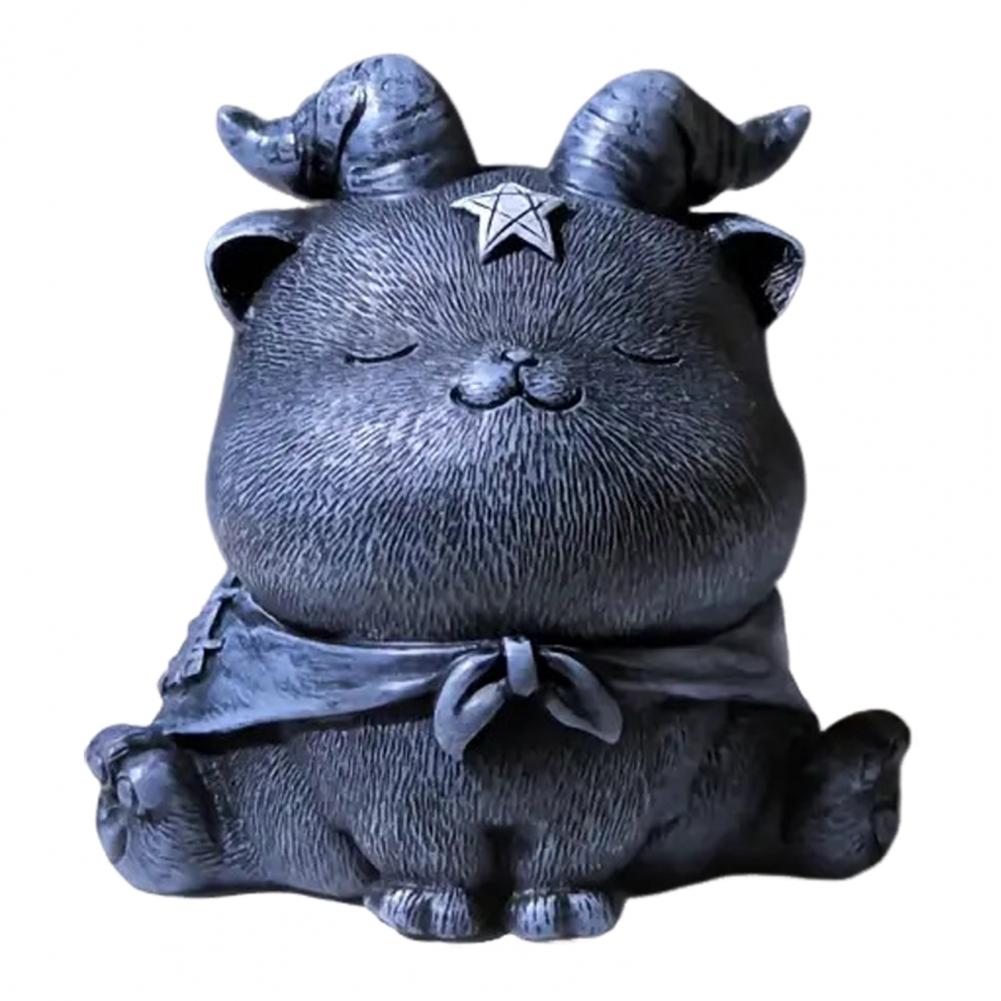 Resin Cat Figurines Magician Cat Figurine Hand-painted Magician Cat Statue for Halloween Decor Collectible Figurine for Home