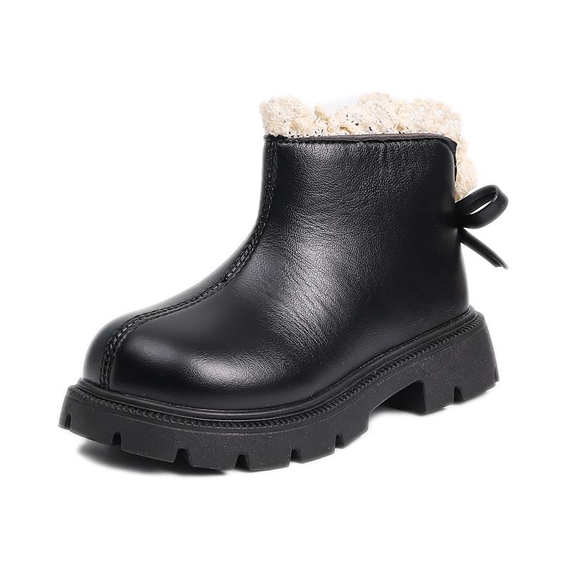 

Trend Girls Causal School Boots Sweet Lace Ruffled Edge Princess Elegant Children Ankle Boots Catwalk Kids Short Boots 36 чорний