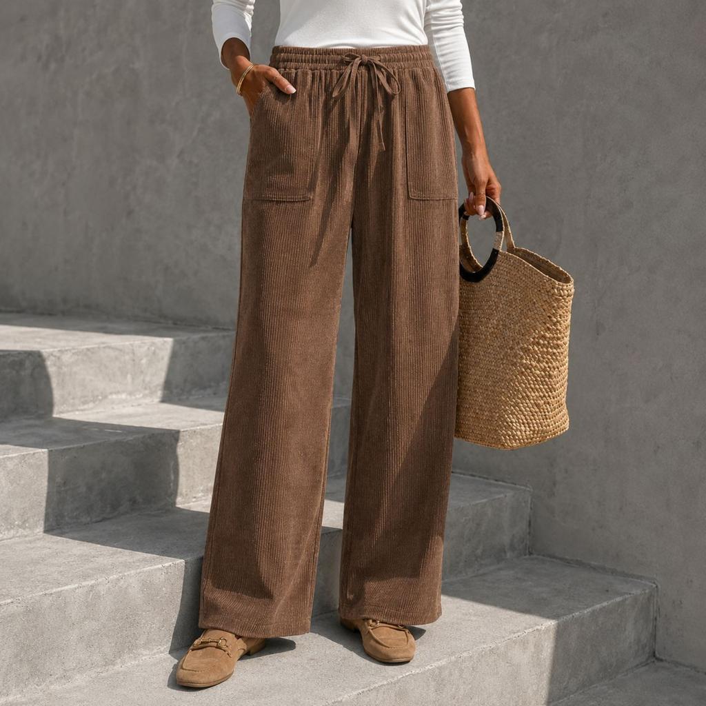 Women's Casual Color Loose Fit Wide Leg Pants for Everyday Fashion