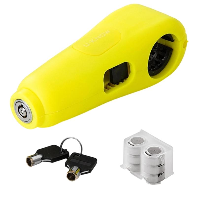 Motorcycles Lock, Anti Theft Grip-Lock,Security Locks for Throttle & Brake Handlebar,Lock Front Brake & Clutch жёлтый