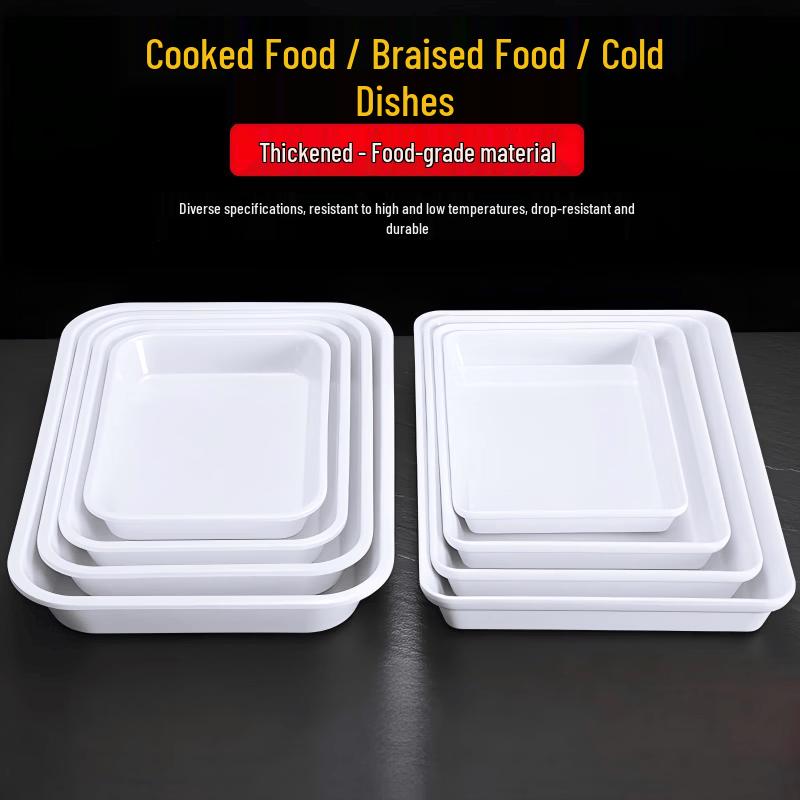 De Rui En White Melamine Deep Serving Tray