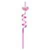26cm Glitter Love Heart Straw Plastic Helical Drinking Tube Reusable Eco Straws Birthday Wedding Party Beverage Decoration