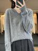 Solid Color Women's Wool Sweater: Classic Loose Fit, Cozy Autumn/Winter Wear