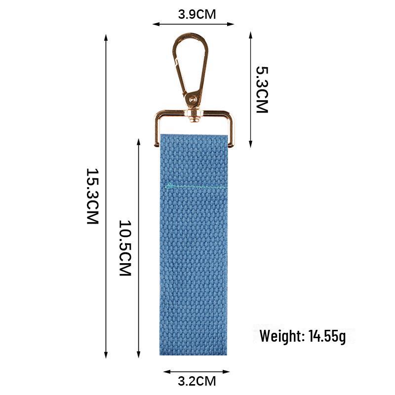 Personalized Pure Cotton Canvas Belt Keychain with Contrast Colors – Handmade INS Style