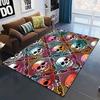 Horror Series Skulls Before Christmas Pattern Area Rug Bedroom Sponge Bedside Mat Entrance Door Carpet Washable
