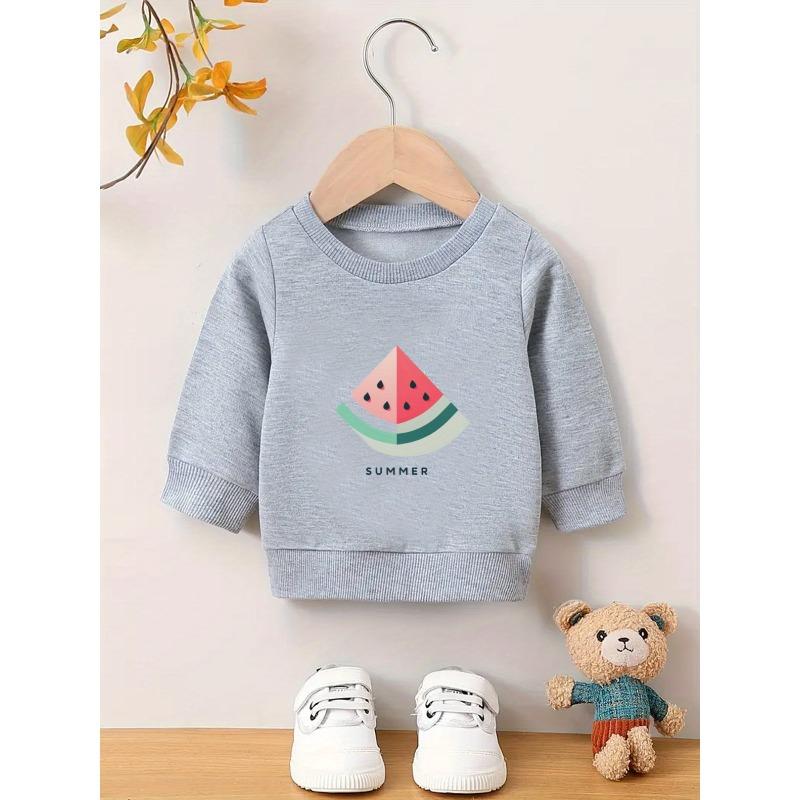 European Size Bright Colored Printed Pattern, Comfortable and Skin Friendly for Baby unisexs, Versatile Round Neck Hoodie for Daily Spring and Summer
