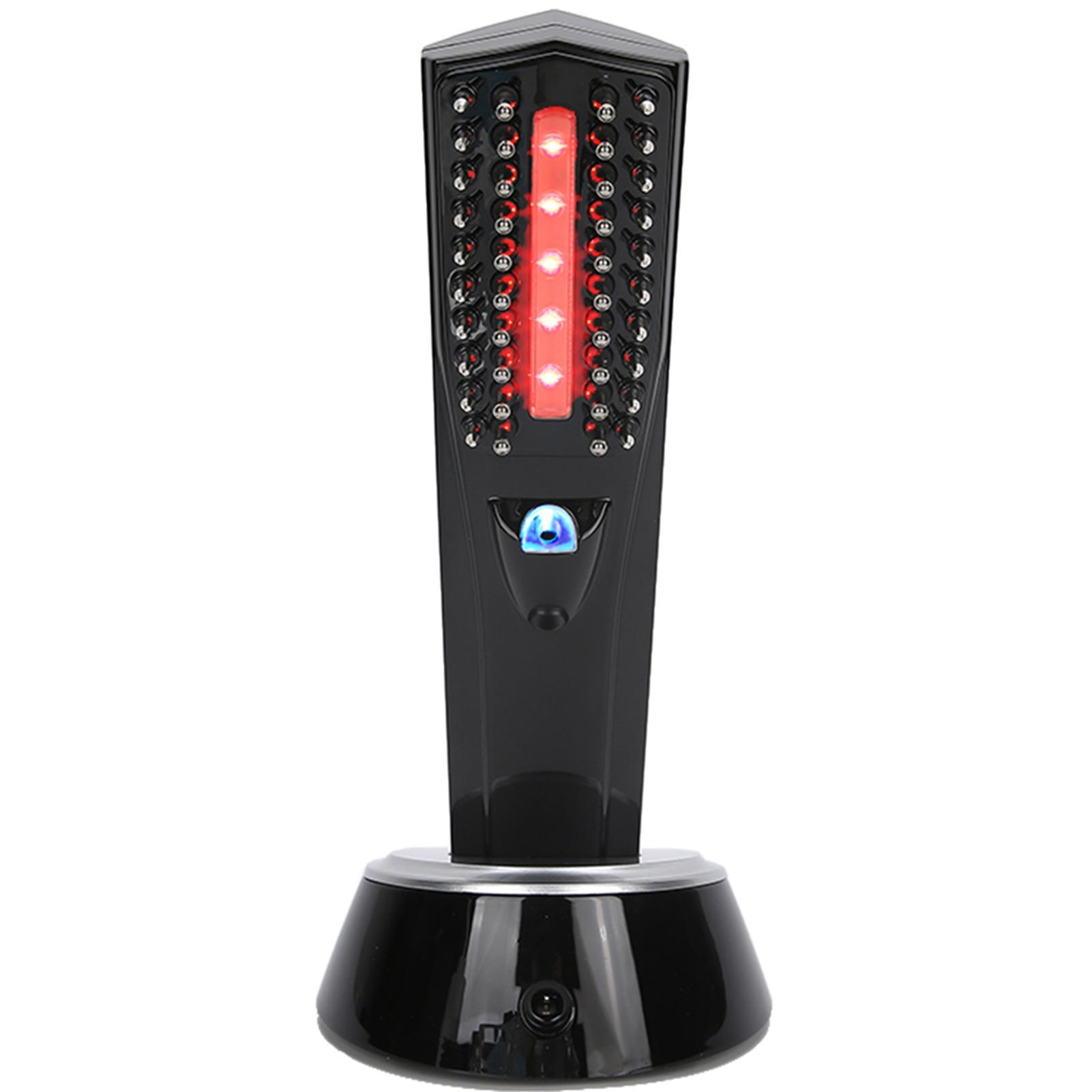 

Бытовая инфракрасная расческа для роста волос, регулируемая лазерная вибрационная массажная расческа для кожи головы с основанием