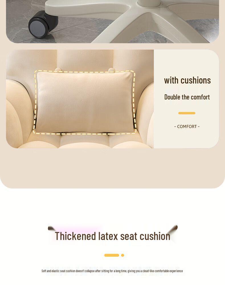 Comfortable Swivel Computer Chair for Home or Dorm - Ergonomic Design for Long Sitting, Ideal for Students or Makeup