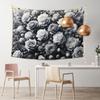 Florale Blume Wandteppich Aschgrauer Hintergrund Wandkunst Rosen Wandteppiche Pflanze Botanisch Natur Wandbehang Schwarz-Weiß Stil