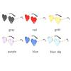 Colorful Ocean Creative Unique Luxury Heart Women Sun Glasses Rimless Sunglasses Tear Shape