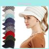 Fashionable Winter Warm Knit Bun Hat With Ponytail Hole For Stylish Women