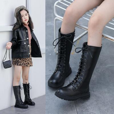 Girls' Boots New Korean Style British Style High Leg Boot Little Girl Leather Boots