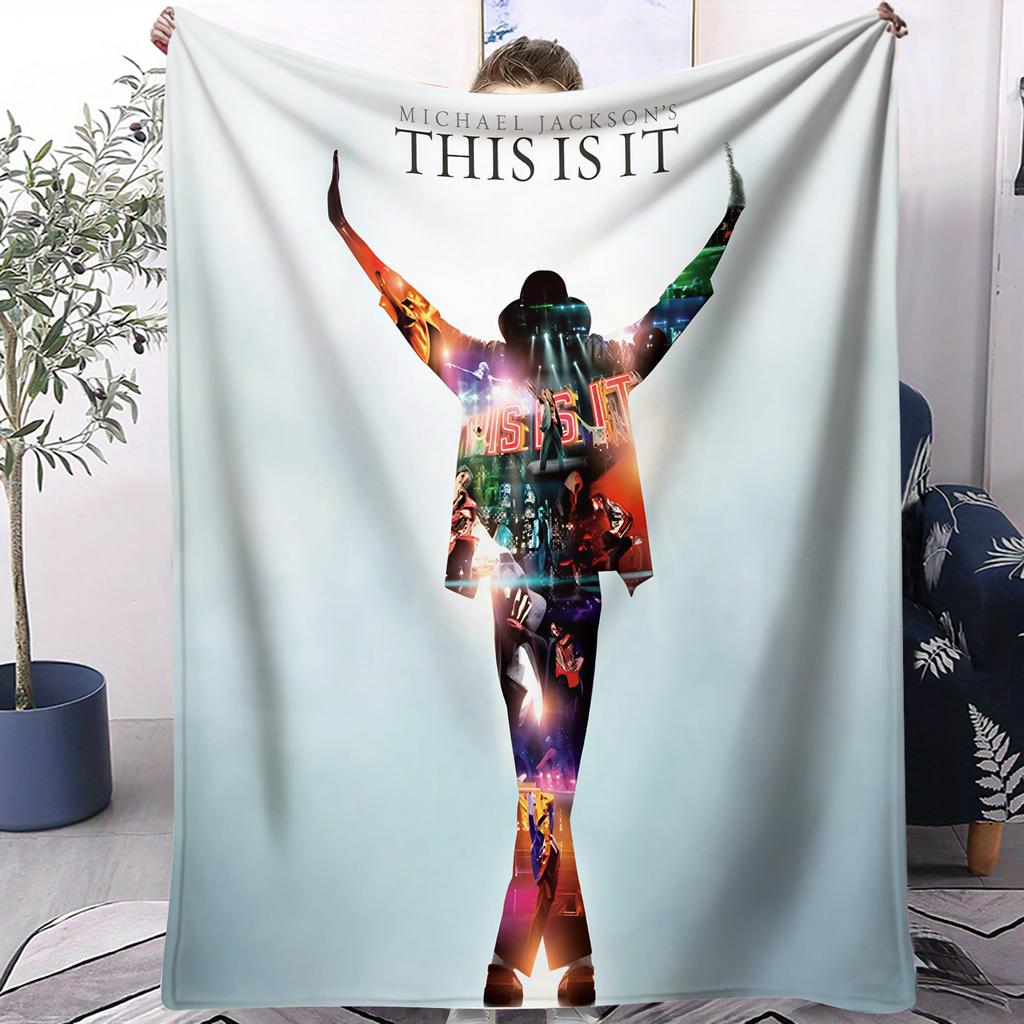 MJ King of Pop Michael Jackson Super Soft high Blanket Sofa Office Travel Nap Comfort Leisure Camp Travel Blanket Birthday Gift