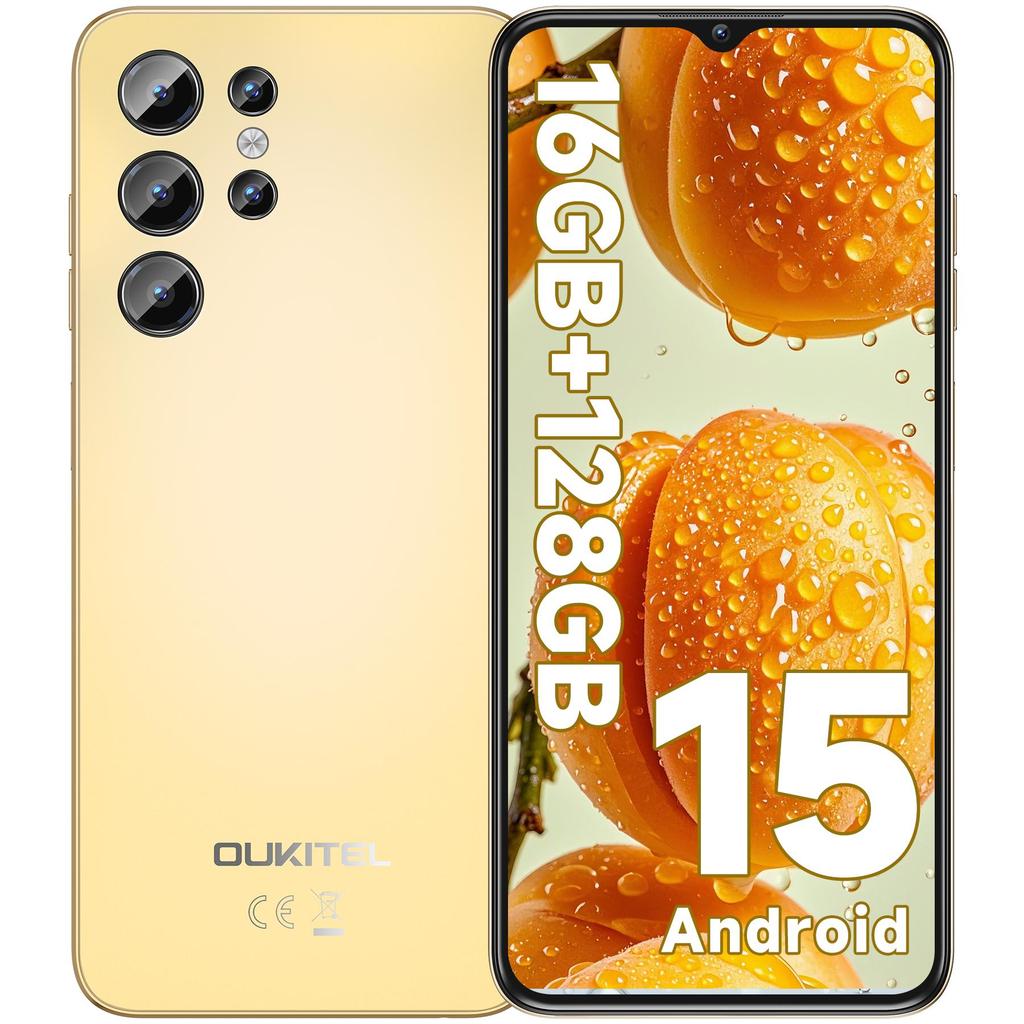 OUKITEL C1 Android 15 Smartphone, 16GB +128GB(TF 1TB) Smartphone 4G, 6.52" HD+ Screen, 5150mAh Battery, 13MP+5MP Camera