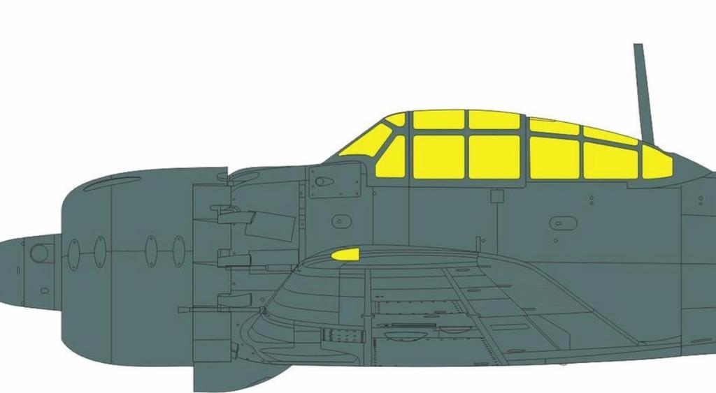 Eduard Mitsubishi Zero Fighter Type 52 Paint Masking Sticker Masking Sticker for Plastic Models EDUJX336 1/32 T-Face Double-Sided (for Tamiya)