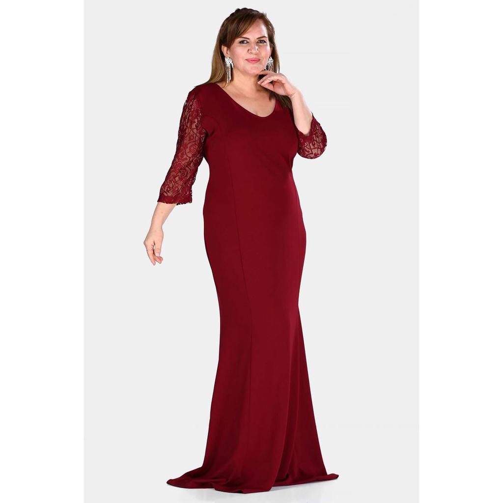plus size red mermaid dress