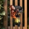 JYL TS/119,Resin Multi Function Mother and Child Monkey Solar Outdoor Light for Wall Fence Decor Lamp