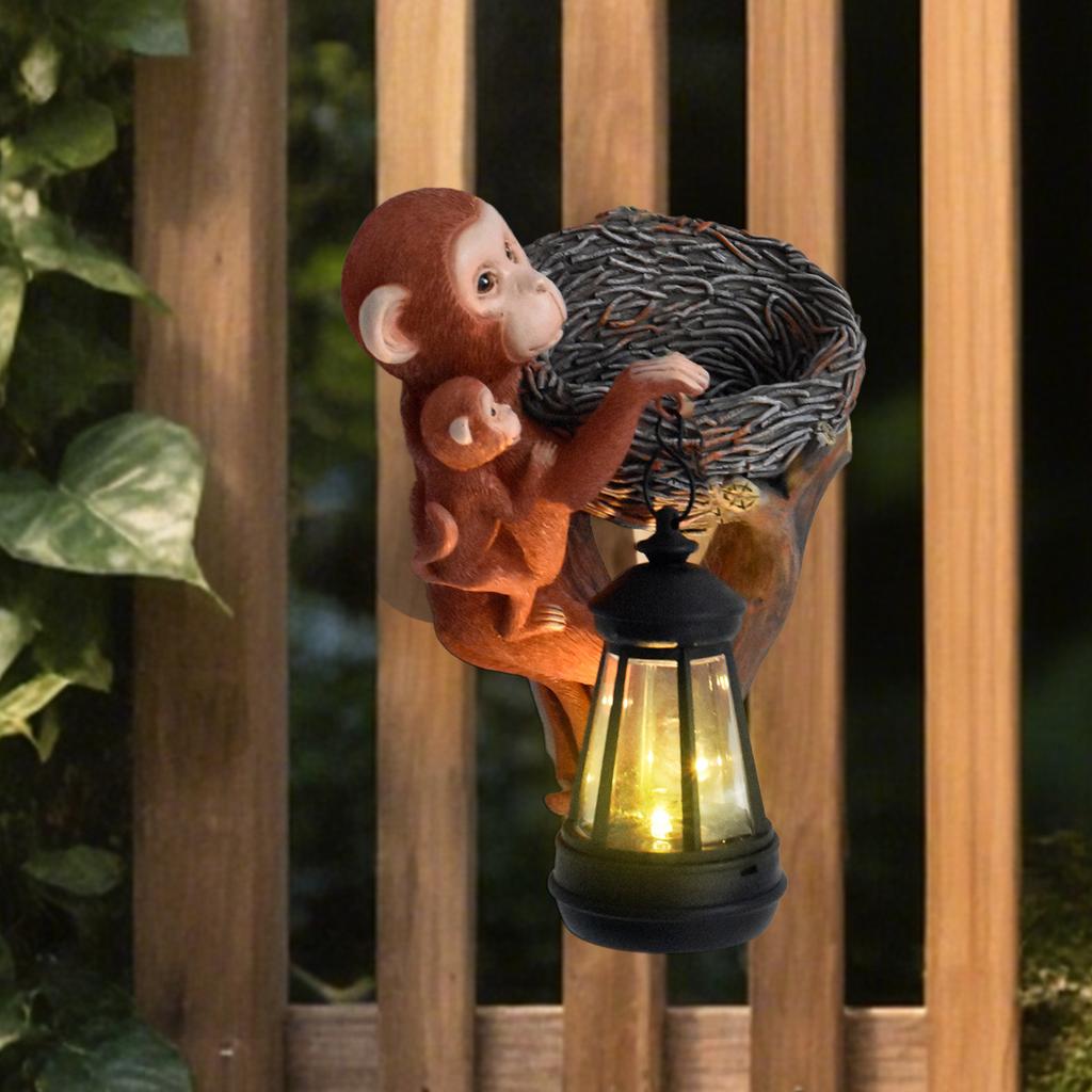 JYL TS/119,Resin Multi Function Mother and Child Monkey Solar Outdoor Light for Wall Fence Decor Lamp