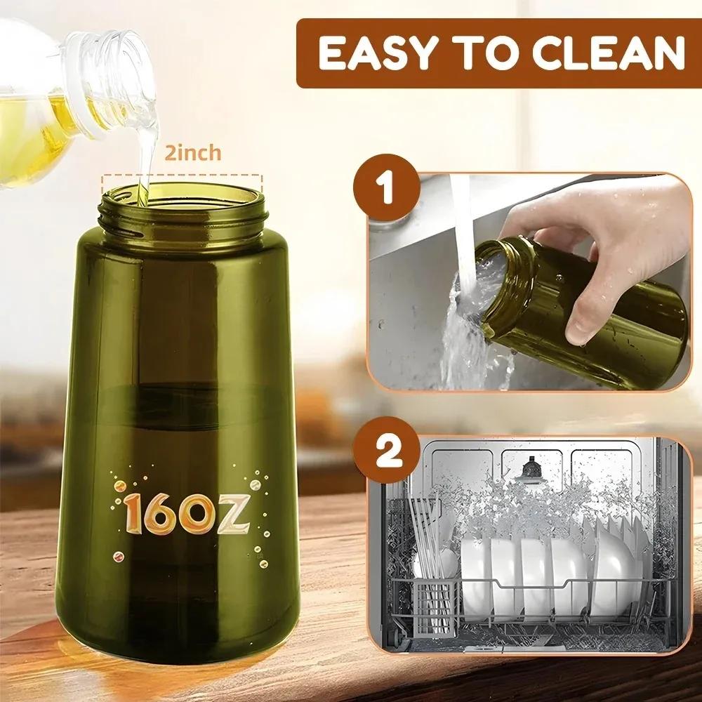 Kitchen Olive Oil Dispenser Bottle 470ml/16oz BBQ Baking Salad Vinegar Soy Sauce Sprayer Containers Spray and Pour Oil Pot