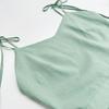 French Vacation Style Sexy Pure Desire Cotton Linen Tie Backless Strap Dress Women's Hot Item