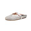 Grape Mother of the Same Style, Bag Head Slippers for Women's Summer New Hollow Rhinestone Mesh Lazy Wearing Half-drag Sandals for Women