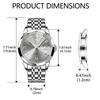 OLEVS Men's Watch, Waterproof, Luminous Business Watch, Analog Quartz, Stylish, Silver Watch, Metal, Gray Dial, Date, Popular Fashion, Hand Watch for