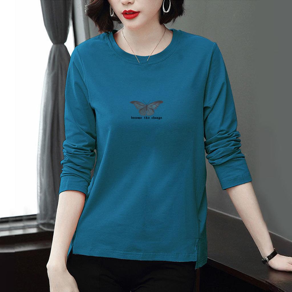Fashion Women Casual Long Sleeve Printed  Blouse Ladies T-Shirt Tops