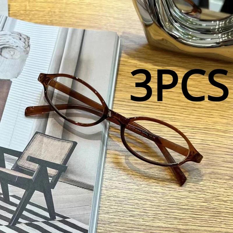 10Pairs Vintage Small Oval Glasses Girls Y2K Style Red Green Frame Glass Eyewear Decorative Outdoor Anti-blue Eyeglasses Gifts