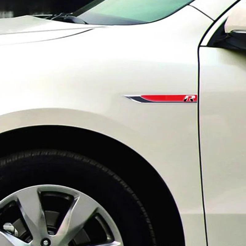 Golf 3 4 MK3 MK4 2026 Heiß Für VW VOLKSWAGEN 2 Stück Metall 3D R line Logo Rline Auto Kotflügel Seitenflügel Emblem Abzeichen Aufkleber Für VW Gol