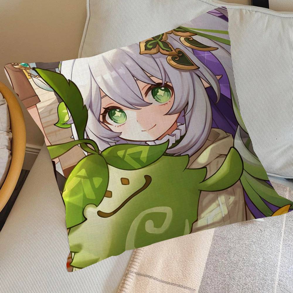 Game Nahida Cushion Cushion Cover Pillowcase Upholstery Sofa Throw Pillow Home Decor Pillowcas
