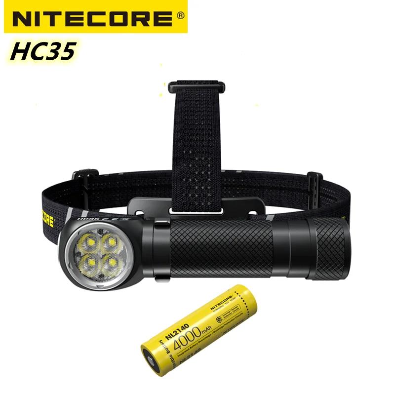 NITECORE HC35 USB Rechargeable Headlamp 2700 Lumen L-shaped HeadLight With NL2140HP 4000mAh Battery Protable Camping Lantern