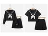 Uniforme JK Trois-Pièces Noir: Costume d'écolière orthodoxe japonais avec jupe courte douce