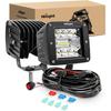 Nilight 3-Inch LED Cube Pod Lights, 42W Spot/Flood Combo Beam, 2PCS Auxiliary Driving Lights with Wiring Harness Kit, Reverse Backup Lights for