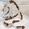 Maillard Wind Autumn And Winter Natural Boutique Tiger'S Eye Stone Sweater Chain Necklace Collarbone Chain Female