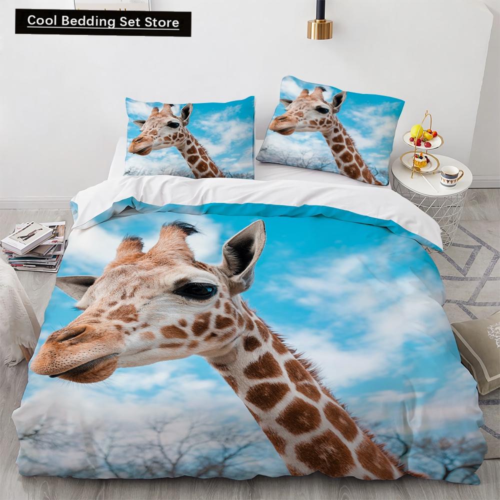 Cartoon Animals Toy Car Duvet Cover King Queen Lovely Frog Cat Rabbit Bedding Set for Kids Wildlife 2/3pcs Polyester Quilt Cover