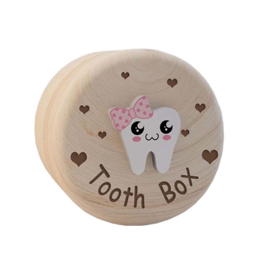 Primary Teeth Wood Baby Tooth Box Fetal Hair Umbilical Cord Preservation Tooth Fairy Box  Kids