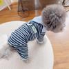 Summer Thin Dog Polo Jumpsuit for Dogs Fashion Striped Pet Pajamas Warm Dog Clothes Chihuahua Four Legs Dog Clothing with D-Ring