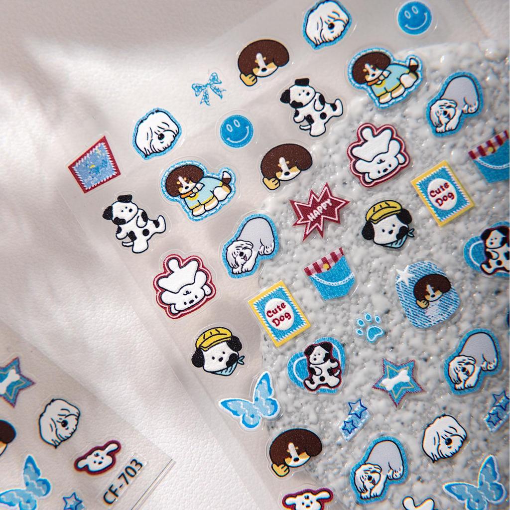Cyansea Cute Cartoon Puppy DIY Phone Case with Decorative Sticker