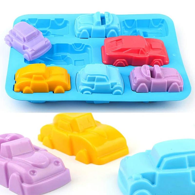 Car Silicone Mold For Baking 3D Auto Soap Candle Mould Ice Cube Tray Kids Birthday Party Cake Decorating Tools Cupcake Topper