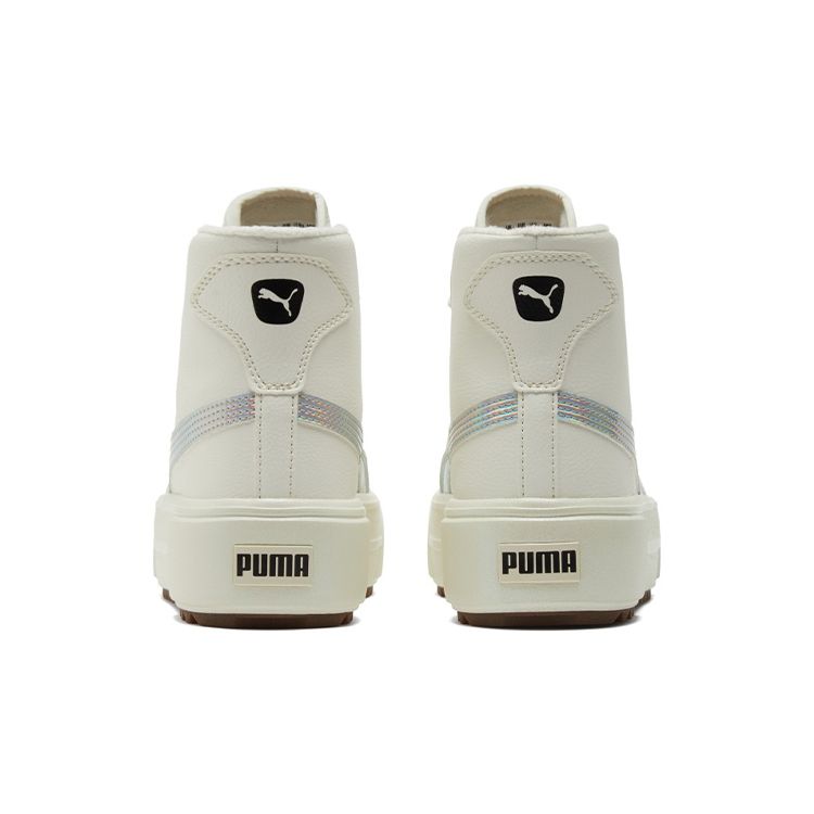 Puma Kaia Mid Fur Iridescent Dámské tenisky Krémová Šepotavě bílá Stříbrná 385377-01